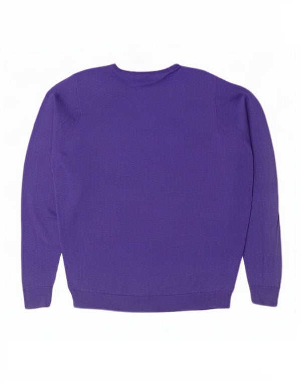 Marks & Spencer Damski sweter z dekoltem w łódkę, UK 14, duży fioletowy