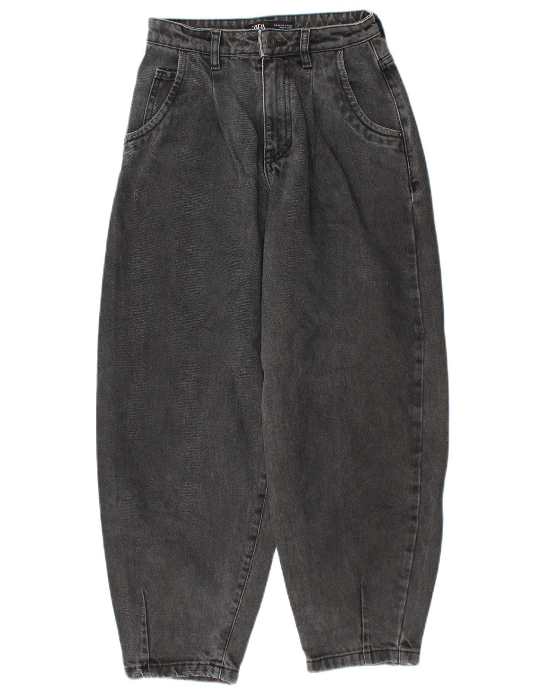 Damskie jeansy ZARA z wysokim stanem w kształcie balonu EU 34 2XS W24 L25 szare