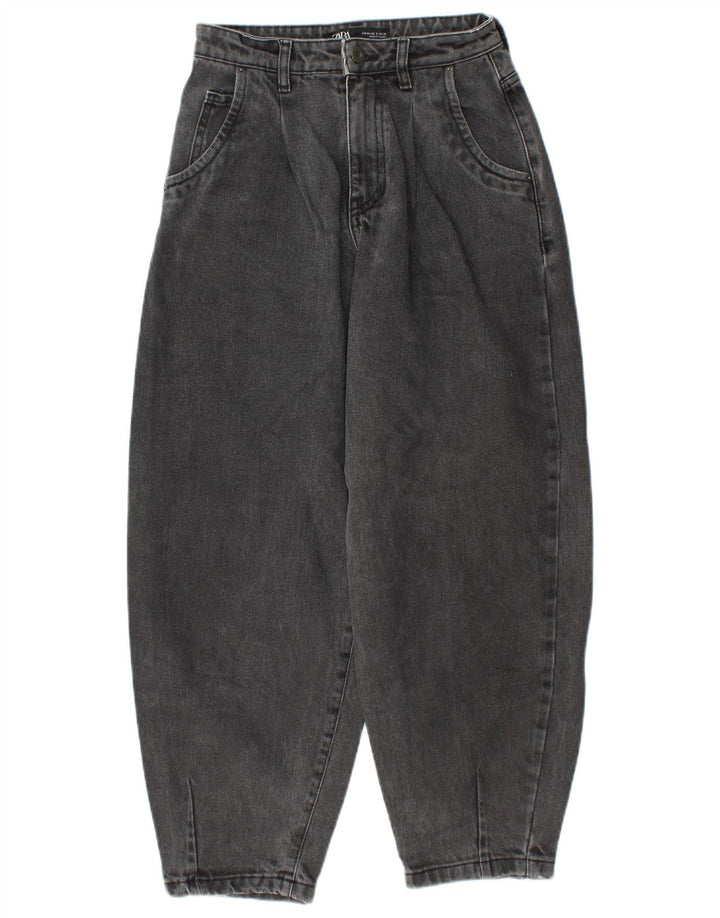 Damskie jeansy ZARA z wysokim stanem w kształcie balonu EU 34 2XS W24 L25 szare