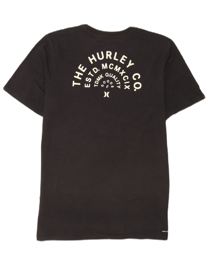 Męski T-shirt z grafiką Hurley, średni czarny, bawełniany