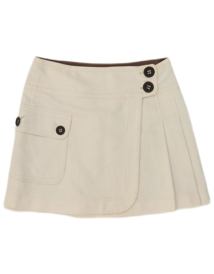 Max & Co. Damska spódnica mini kopertowa UK 8 Small W32 Biała bawełna