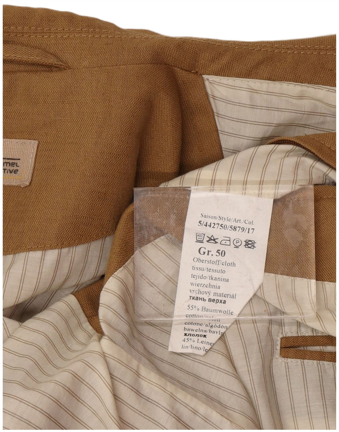 Męska marynarka zapinana na 2 guziki CAMEL ACTIVE IT 50, duża, beżowa, bawełniana, klasyczna