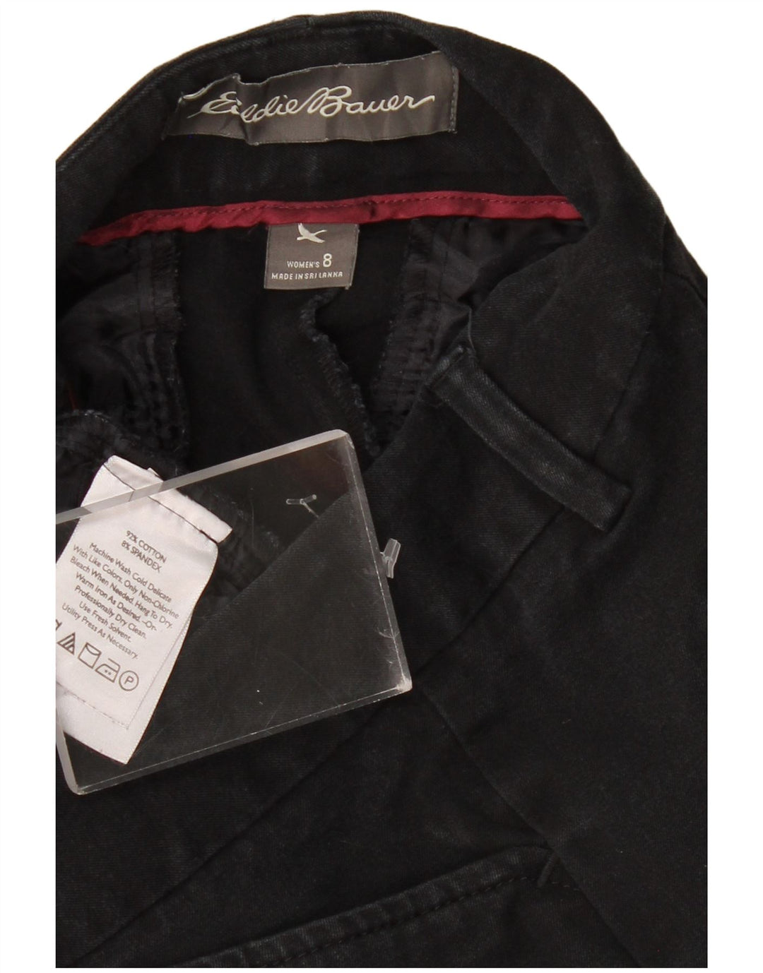 Damskie spodnie typu bootcut Eddie Bauer US 8 Medium W30 L30 Czarna bawełna