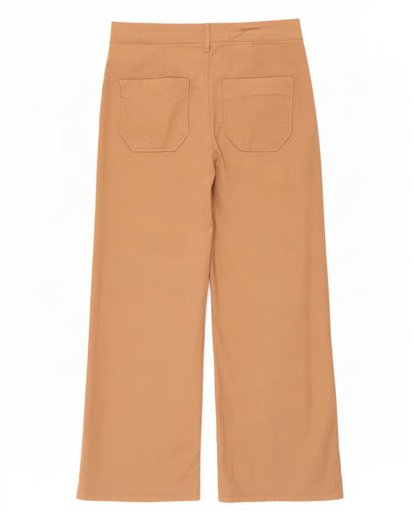 Damskie spodnie z szerokimi nogawkami Zara EU 38 Small W28 L25 Beżowa bawełna