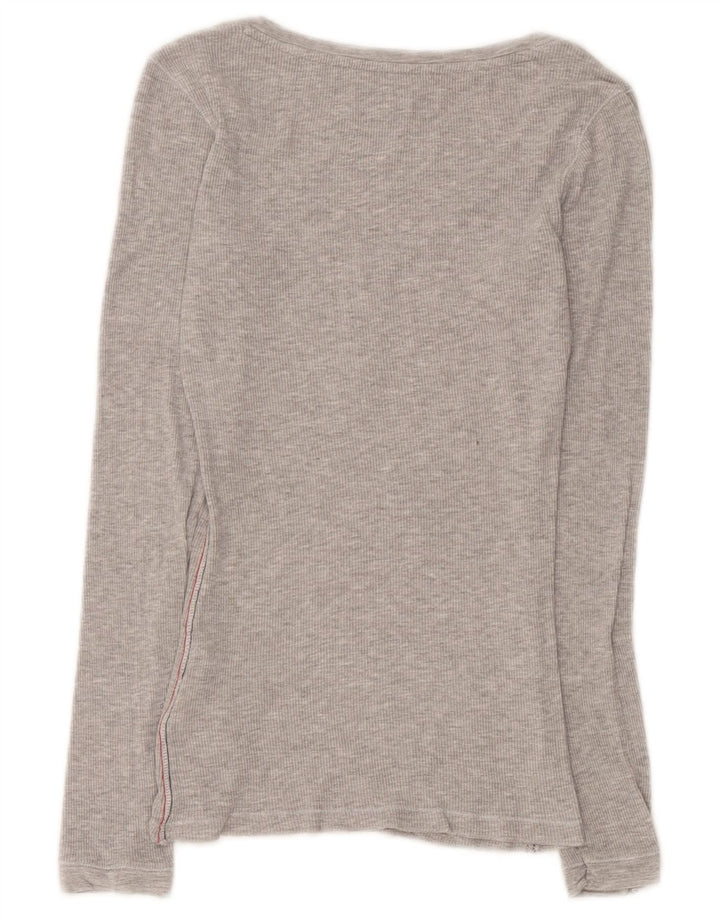 Damski top z długim rękawem Tommy Hilfiger UK 8 Small, szara wiskoza