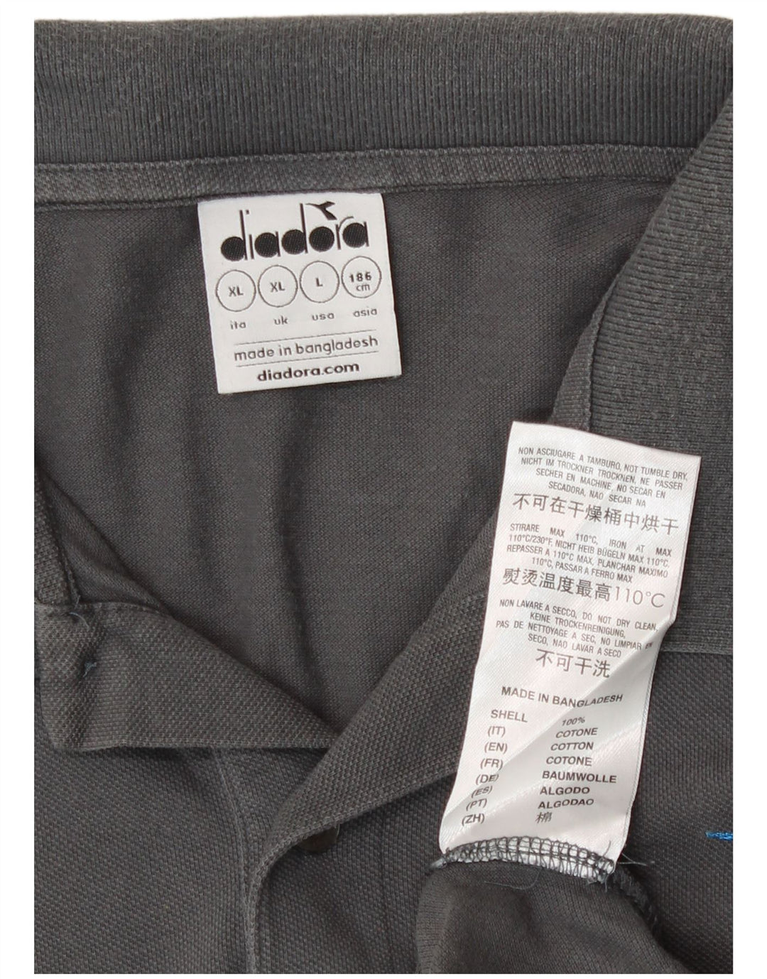 Męska koszulka polo Diadora XL, szara bawełna