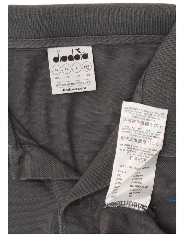Męska koszulka polo Diadora XL, szara bawełna