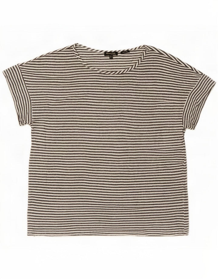 Damska koszulka oversize Massimo Dutti Top UK 14 Medium Grey Pinstripe