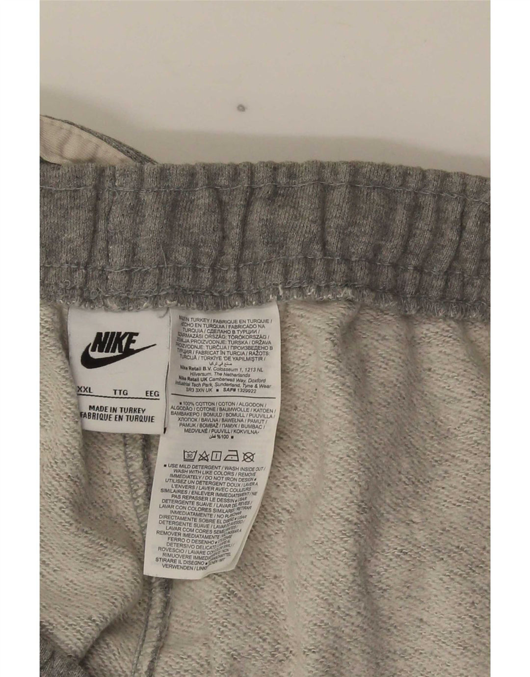 Męskie spodnie dresowe Nike Joggers 2XL Szara bawełna