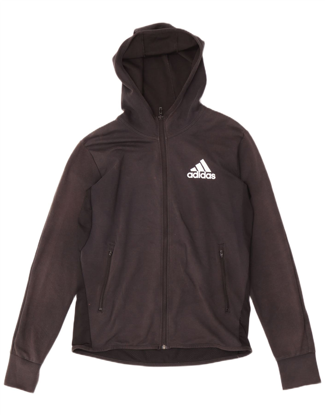 Adidas Męski sweter z kapturem i zamkiem błyskawicznym, średni czarny, bawełniany