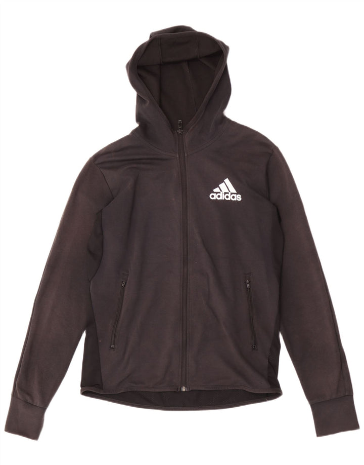 Adidas Męski sweter z kapturem i zamkiem błyskawicznym, średni czarny, bawełniany
