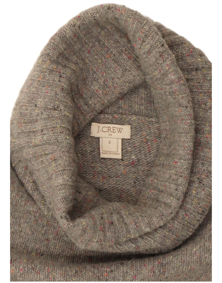 J. CREW Damski sweter z golfem UK 10, mały, szary nakrapiany