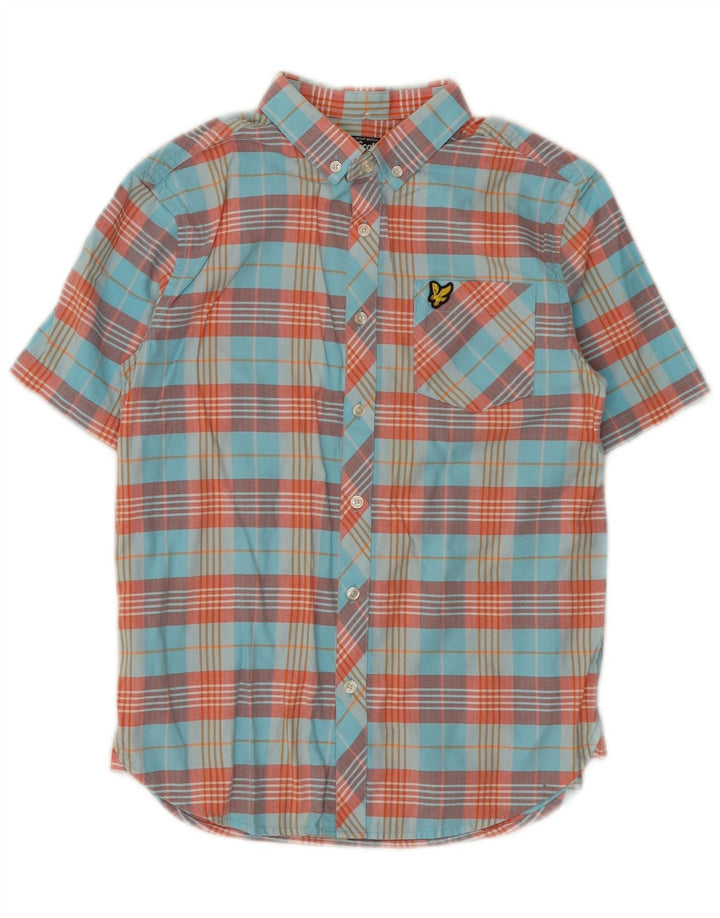 Lyle & Scott Chłopięca koszulka z krótkim rękawem 12-13 lat, wielokolorowa, bawełniana w kratę