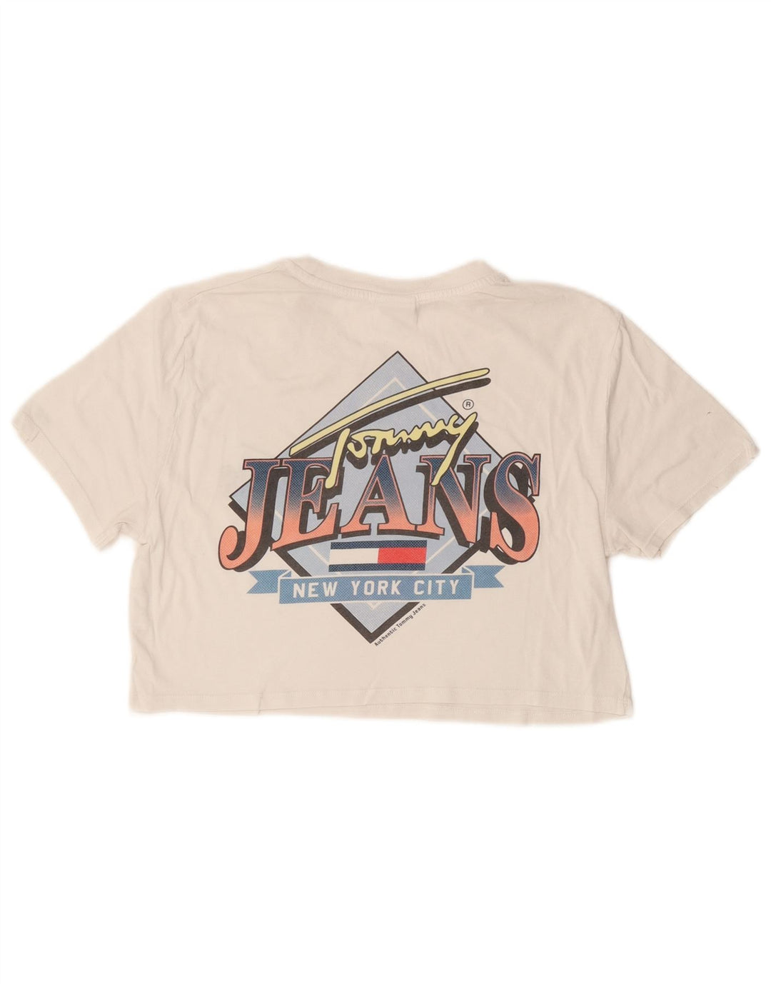 Damska koszulka TOMMY HILFIGER Crop Graphic Top UK 10 Small White