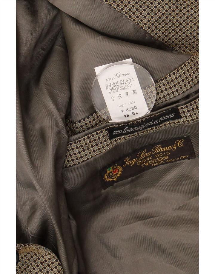 Ing Loro Piona & Co. Męska marynarka zapinana na 2 guziki IT 54 2XL Khaki w cętki