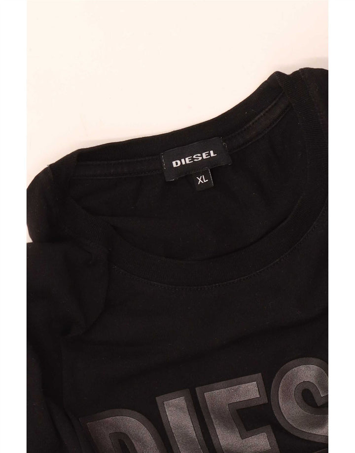 Męska koszulka z grafiką Diesel, XL, czarna