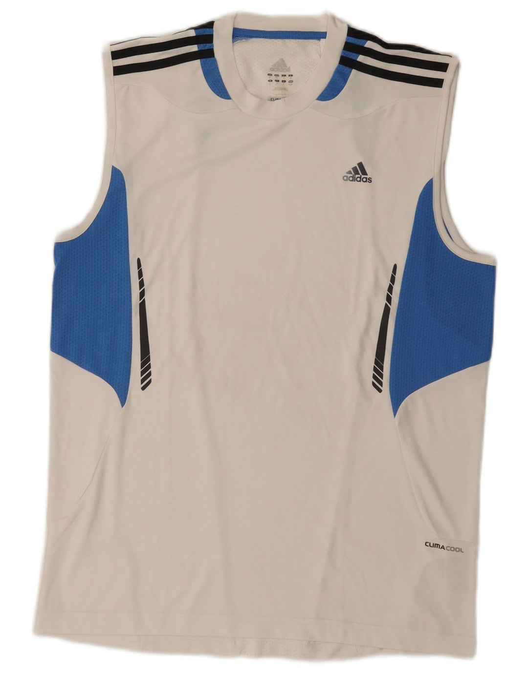 Adidas Męska kamizelka Climacool Top Średni Biały Poliester z blokami kolorów