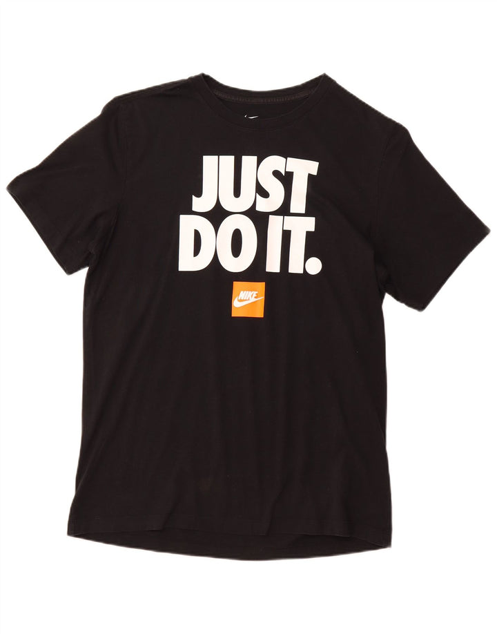 Męski T-shirt z grafiką NIKE, duży, czarny, bawełniany