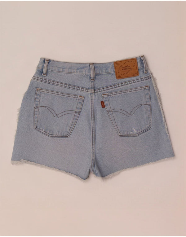 Vintage damskie spodenki jeansowe W30 średni niebieski