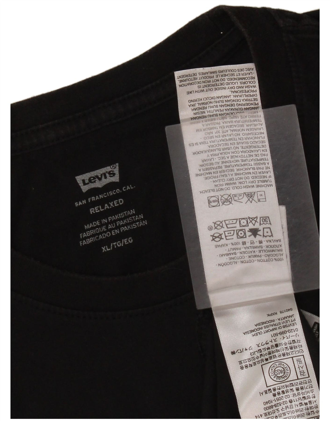 Męska koszulka Levi's o swobodnym kroju z grafiką, góra XL, czarna bawełna