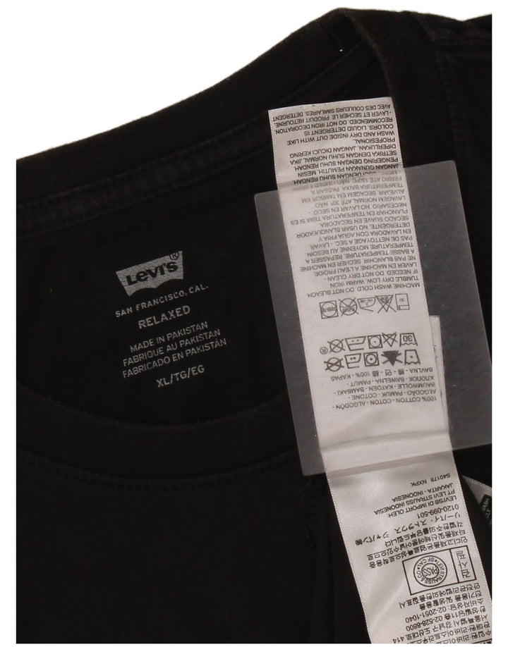 Męska koszulka Levi's o swobodnym kroju z grafiką, góra XL, czarna bawełna