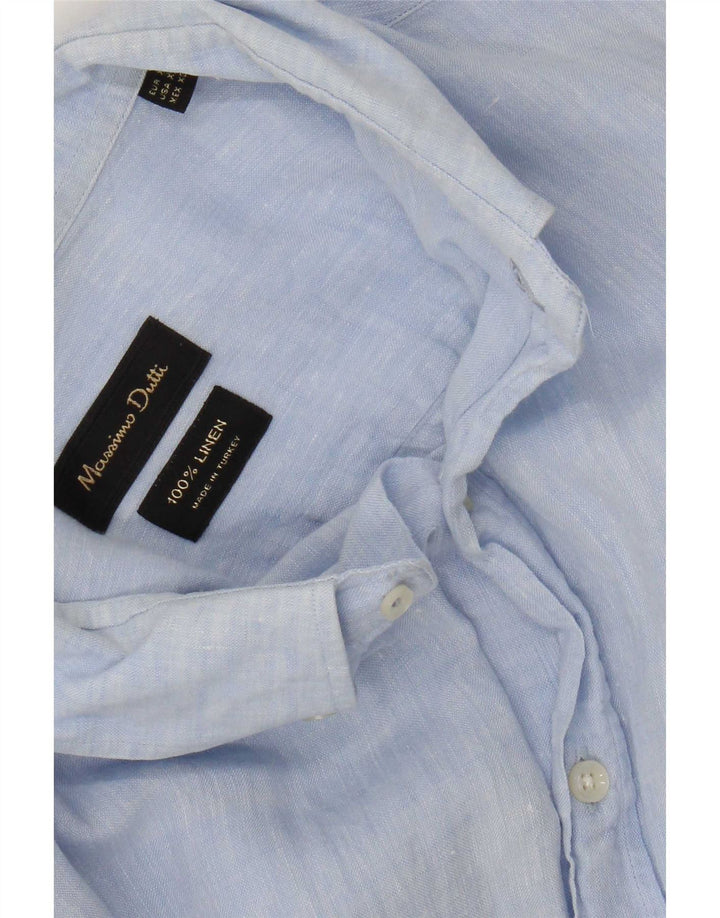 Koszula męska Massimo Dutti XL, niebieska, lniana