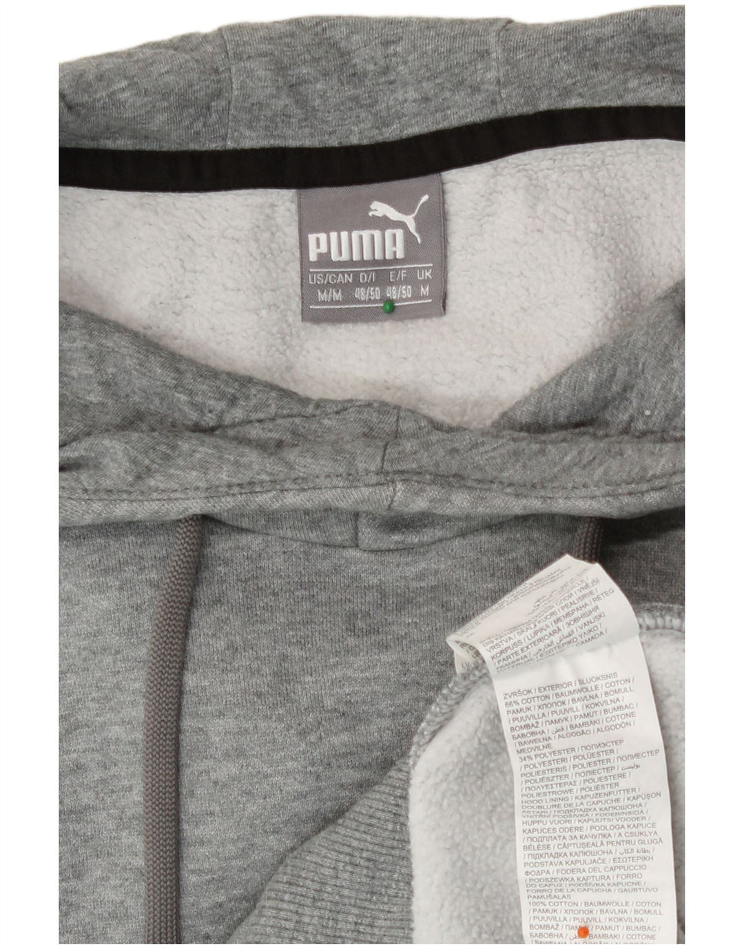 Męski sweter z kapturem Puma z grafiką, średnioszary, bawełniany w cętki