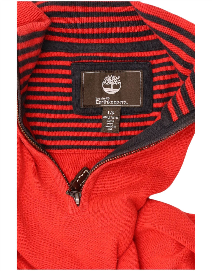 Męski sweter Timberland Earthkeepers o regularnym kroju, zapinany na zamek, duży, czerwony