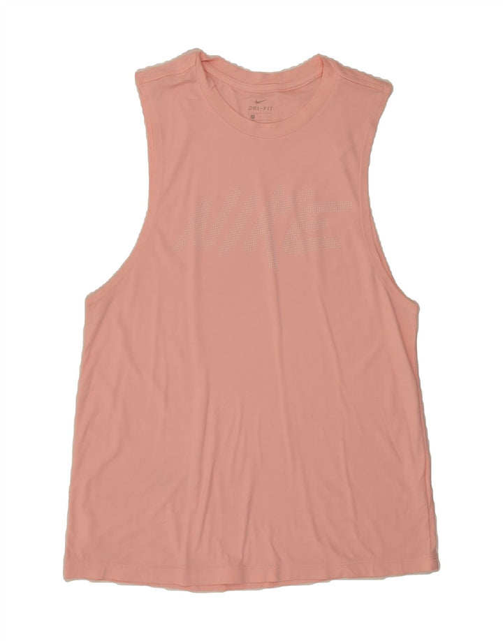 NIKE Womens Dri Fit Graphic Vest Top UK 10 Small Pink Vintage Nike and Second-Hand Nike from Messina Hembry 