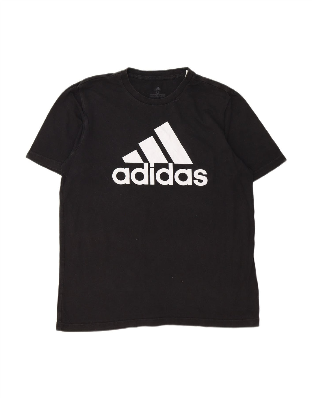 ADIDAS Mens Graphic T-Shirt Top Medium Black Cotton