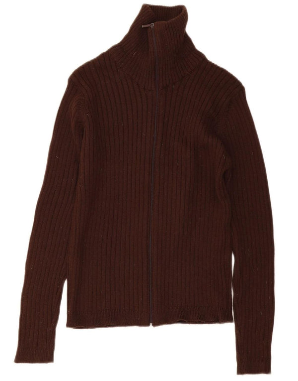 Sweter damski Zara Cardigan UK 14 Średni brązowy wełniany
