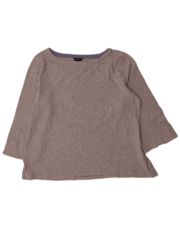 Damski top Nautica z rękawem 3/4, UK 18 XL, szara bawełna
