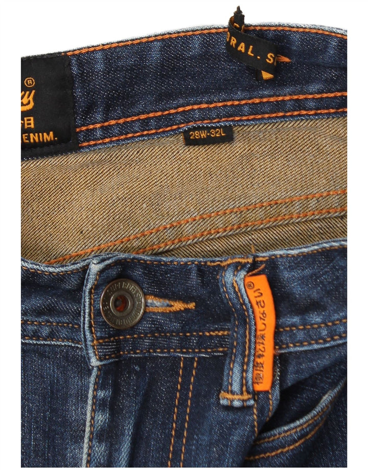 Męskie jeansy Superdry Slim W28 L32 Niebieskie, bawełniane