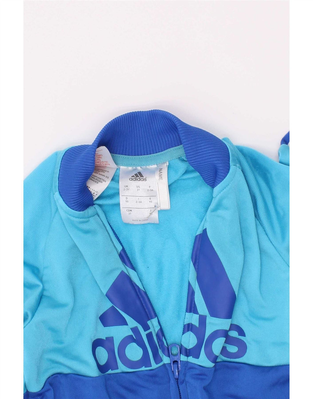 Adidas Chłopięca bluza dresowa z grafiką, 2-3 lata, niebieska, z blokami kolorów