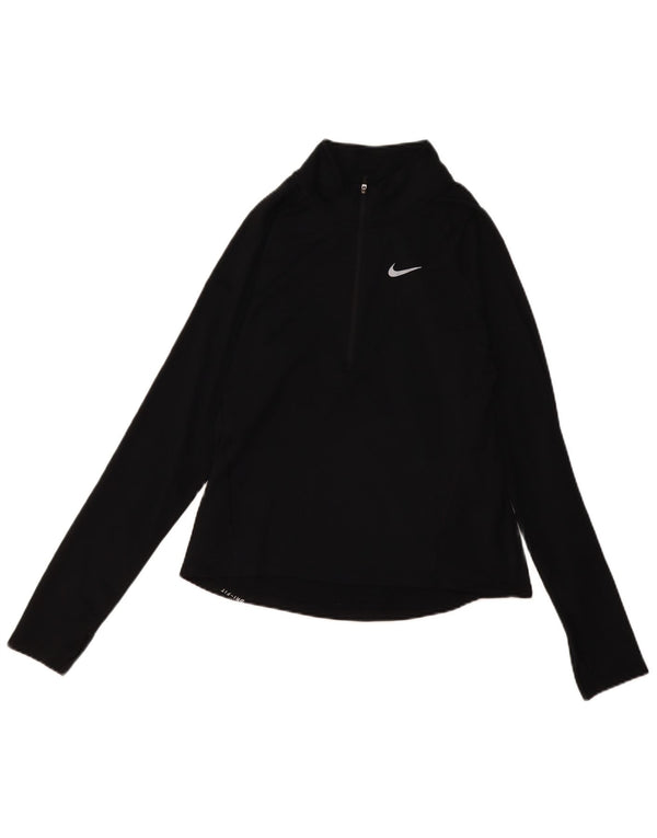 Damski dres Nike Dri Fit z zamkiem błyskawicznym na szyi, UK 10, mały, czarny