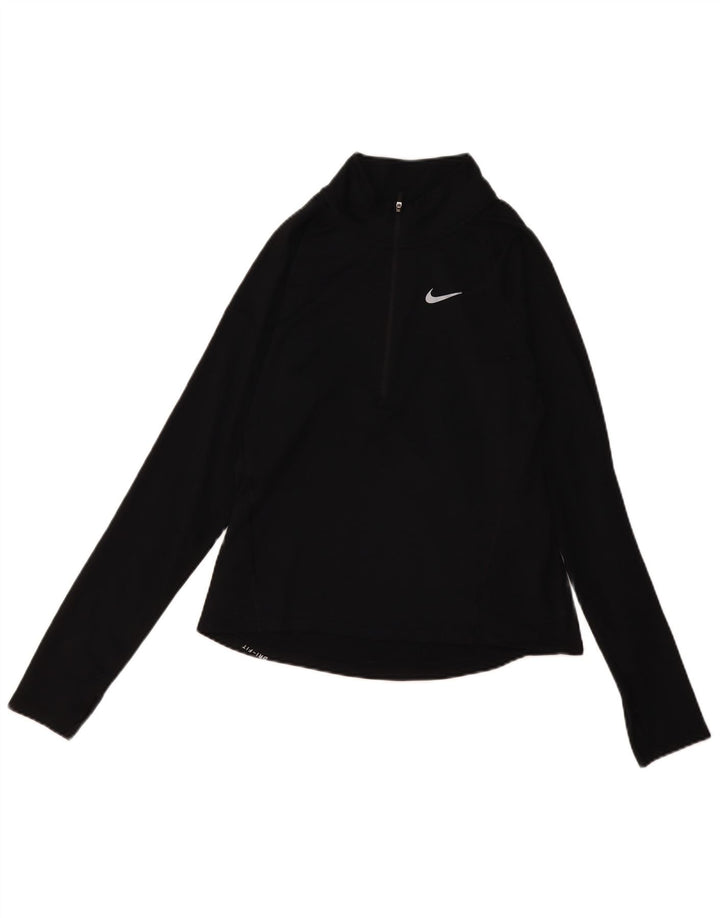 Damski dres Nike Dri Fit z zamkiem błyskawicznym na szyi, UK 10, mały, czarny