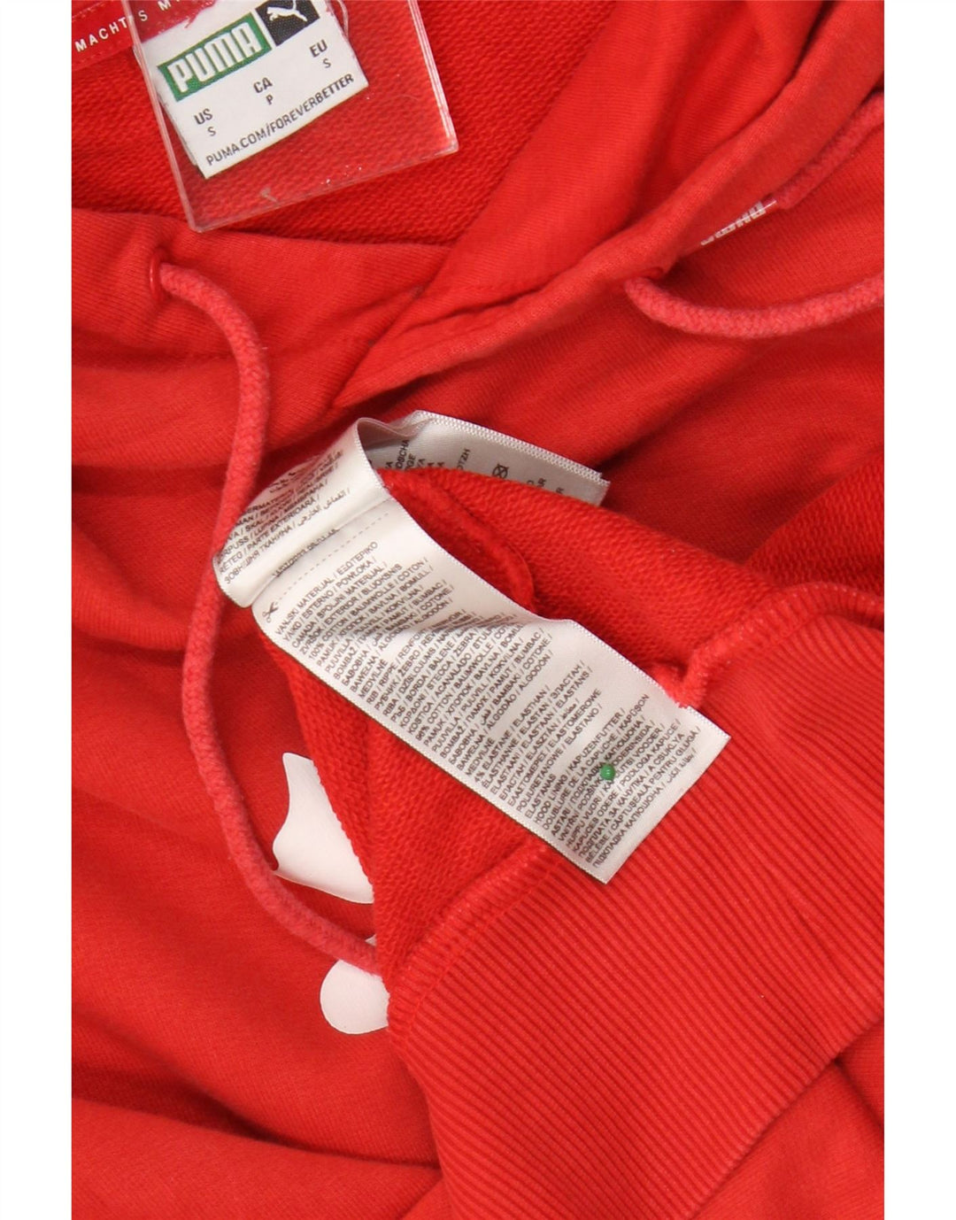 Męski sweter z kapturem Puma z grafiką, mały, czerwony, bawełniany