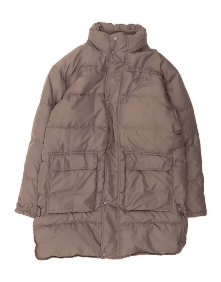 KAPPA Mens Hooded Padded Coat UK 38 Medium Grey Polyester Vintage Kappa and Second-Hand Kappa from Messina Hembry 