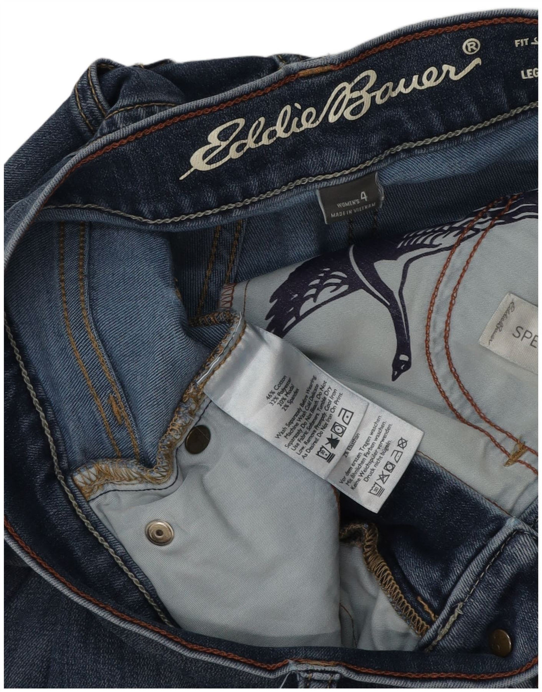 EDDIE BAUER Damskie jeansy slim US 4 Small W28 L30 Blue