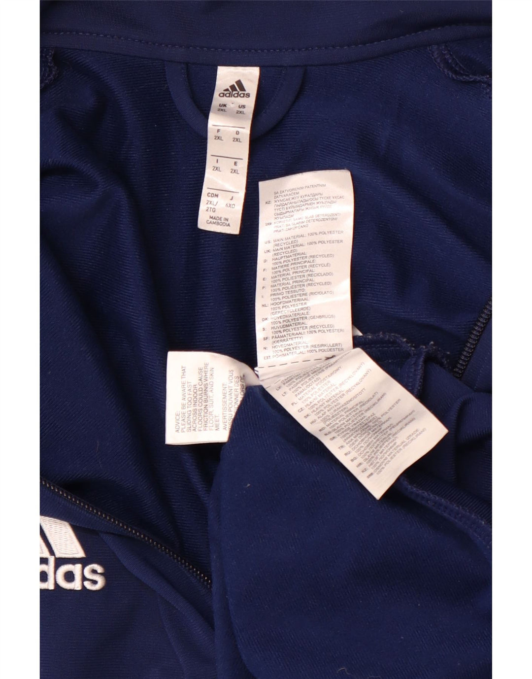 Męska kurtka dresowa ADIDAS 2XL granatowa, poliester