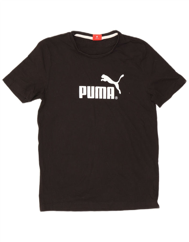 Męski T-shirt z grafiką Puma, mały, czarny, bawełniany