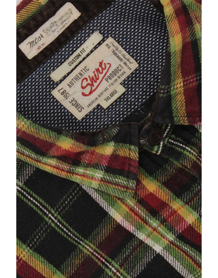 Marlboro Classics Męska koszula flanelowa w kratkę o dopasowanym kroju 3XL w czarną kratkę