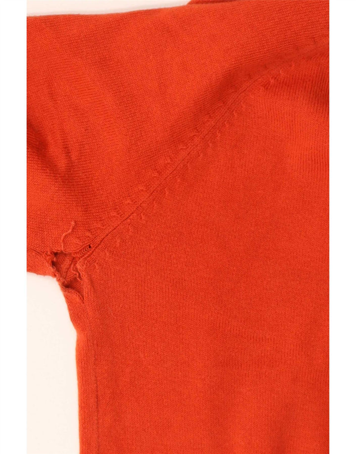 Sweter damski Zara z dekoltem w kształcie litery V, UK 12, średni pomarańczowy, bawełniany
