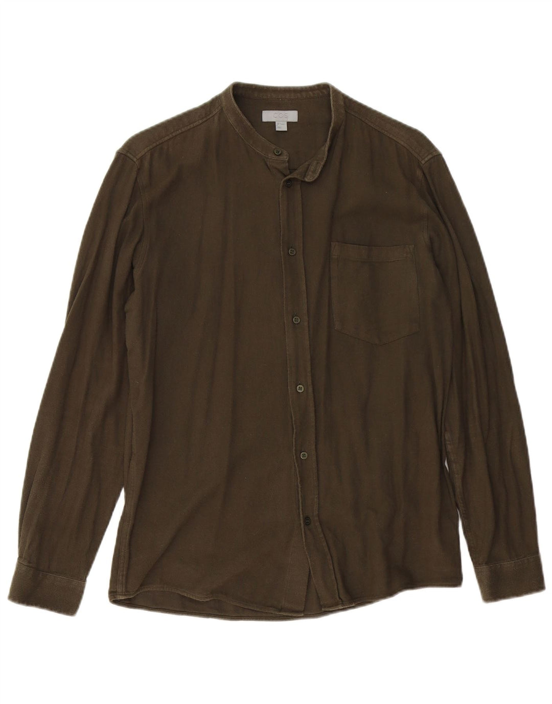 Koszula męska Cos, mała, bawełniana w kolorze khaki