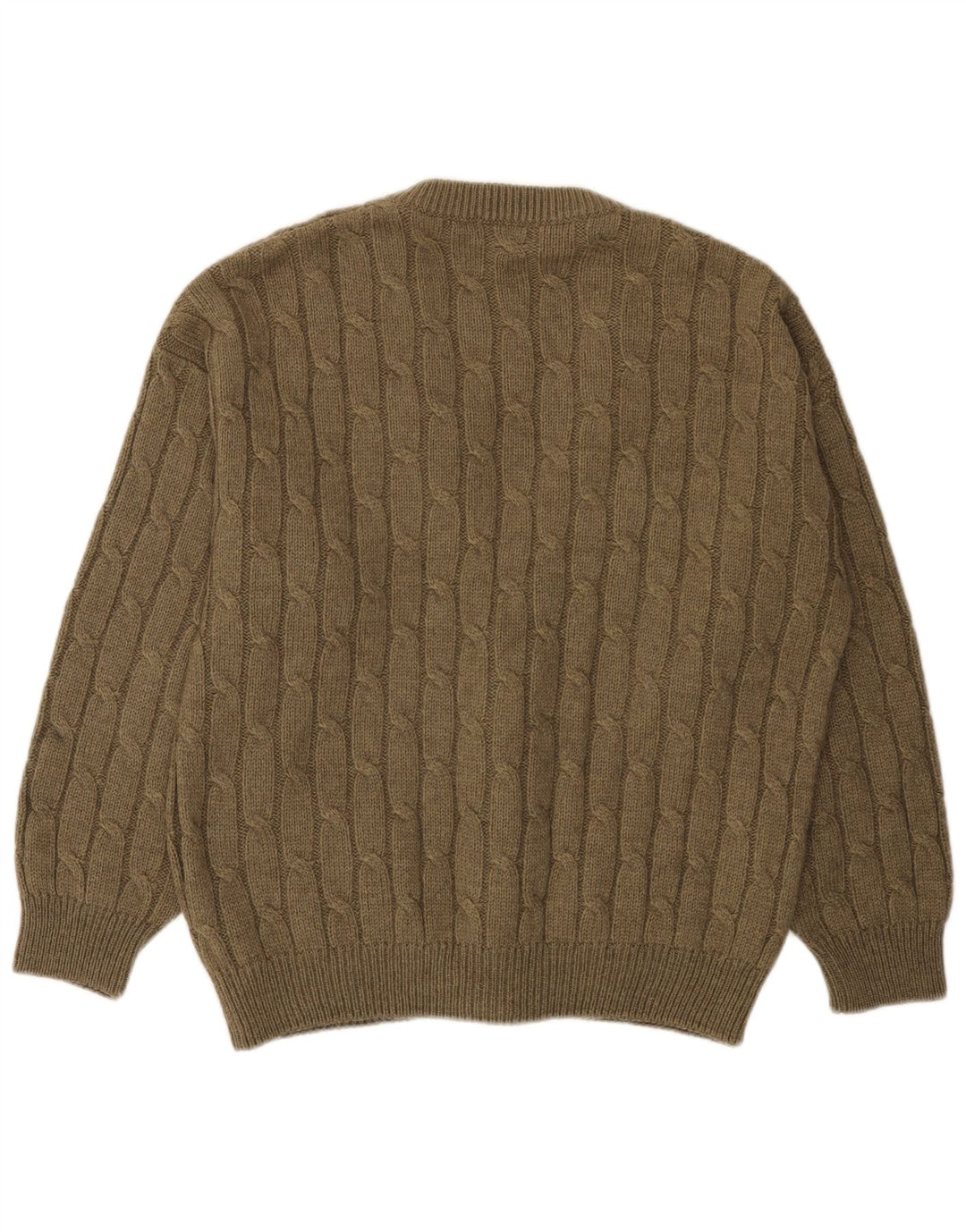 Vintage męski sweter rozpinany, duży khaki