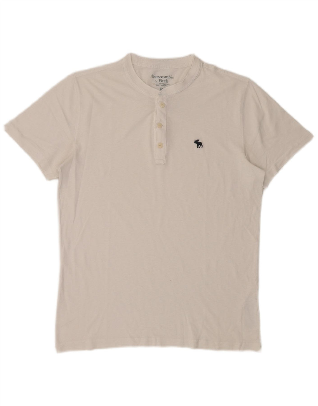 T-shirt męski ABERCROMBIE & FITCH Średniej wielkości biała bawełna