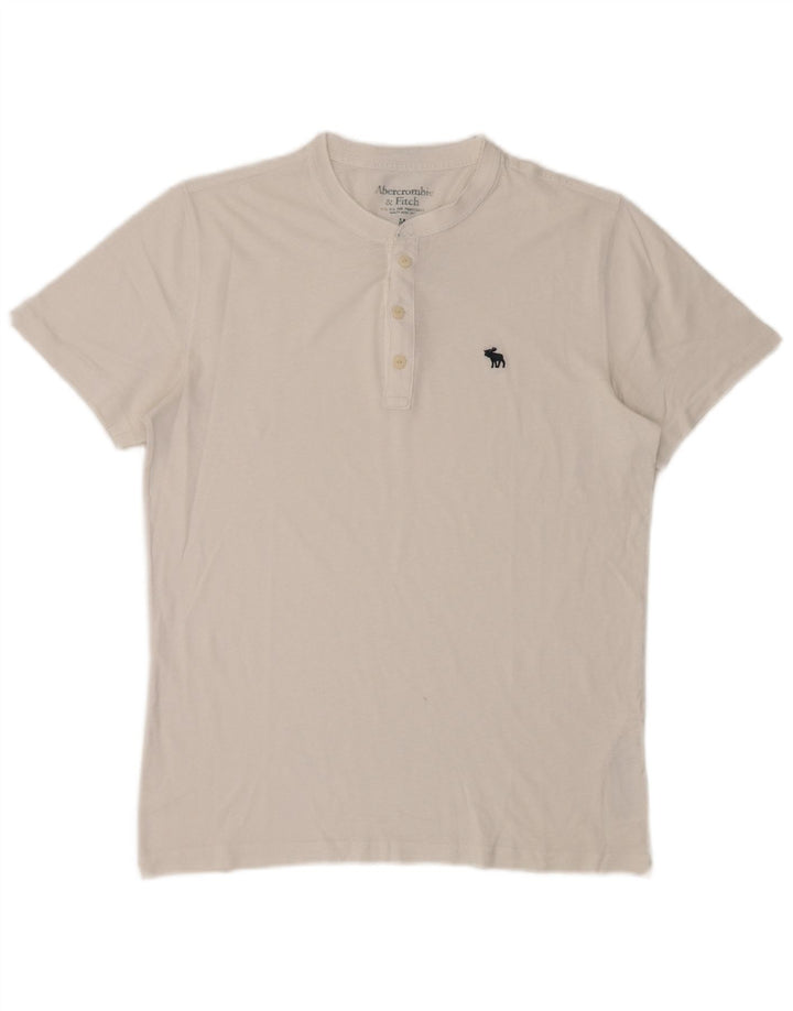 T-shirt męski ABERCROMBIE & FITCH Średniej wielkości biała bawełna