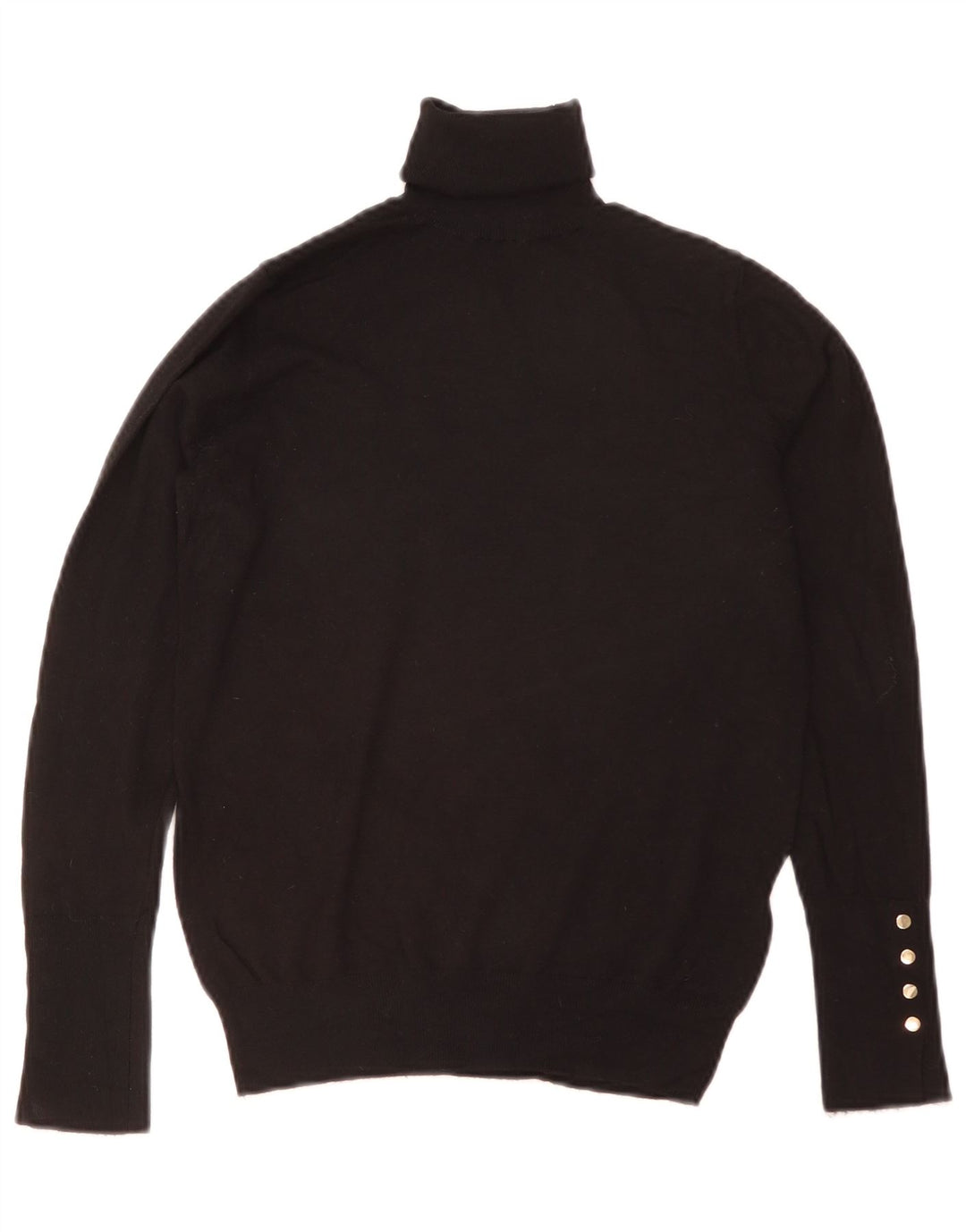 Damski sweter z golfem ZARA UK 12 Średni czarny wiskoza