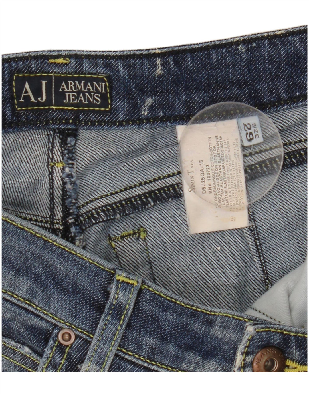 Damskie jeansy Bootcut Armani W29 L30 Niebieskie bawełniane