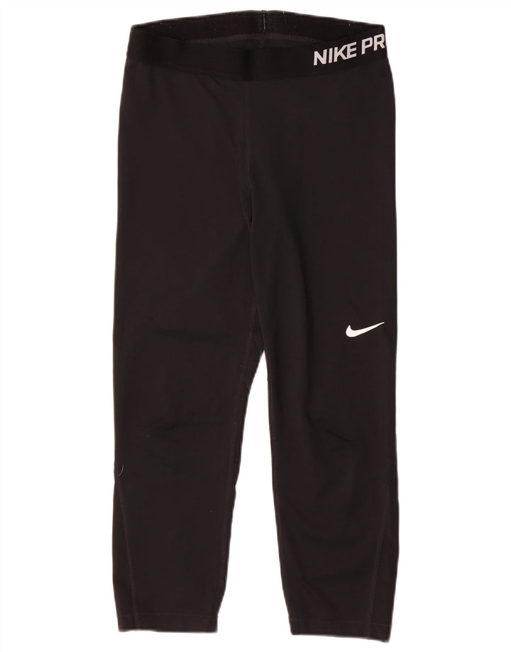 Damskie legginsy Nike Dri Fit Graphic Capri UK 12, średni czarny poliester